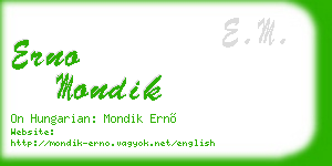 erno mondik business card