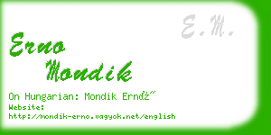 erno mondik business card